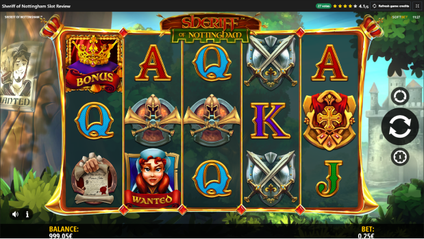 Stacked wilds in slot machine Sheriff of Nottingham